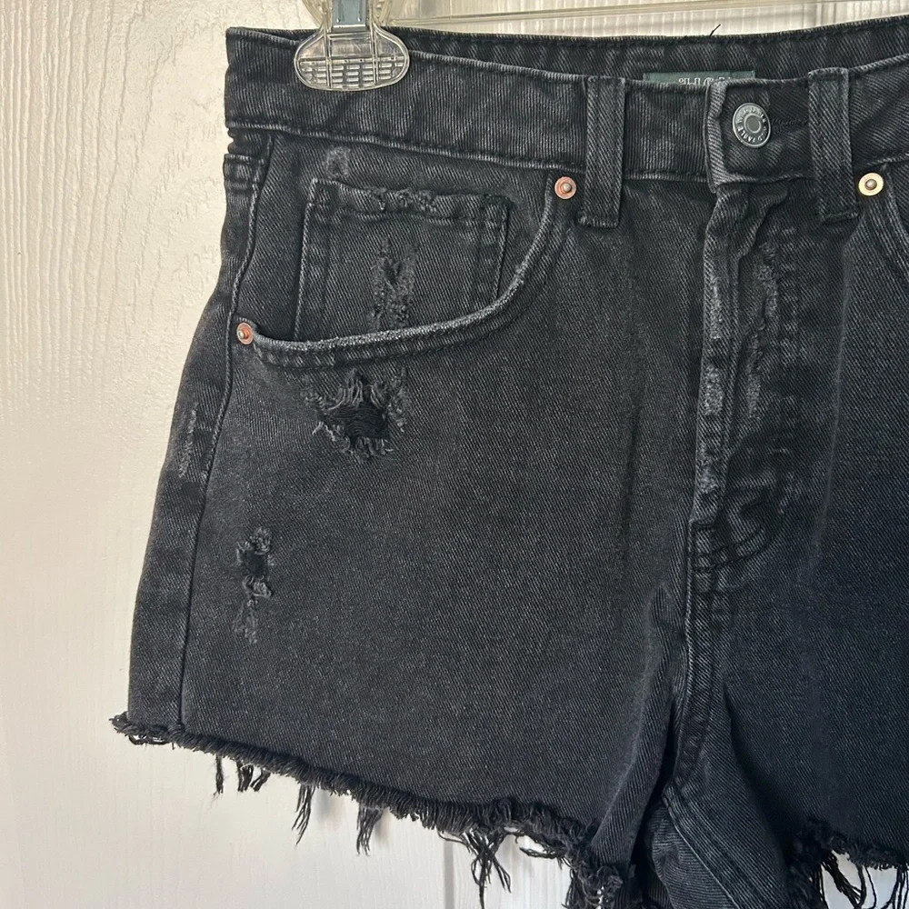 Wild Fable Black Distressed Ultra High Waisted Denim Jean Cutoff Short Size 2 - Picture 8 of 8